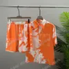 22SS män kvinnor designers t-shirts tee graffiti brev tryck kort ärm man besättning nacke paris mode streetwear orange xinxinbuy m183j