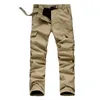 Męskie zimowe ciepłe grube spodnie podwójna warstwa polarowa armia wojskowa kamuflaż taktyczna bawełniana bawełniana długie spodnie męskie spodnie ładunkowe
