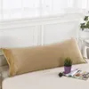 Hiver Longueur Sommeil Taie D'oreiller Double Solide Couleur Polaire Flanelle Chaud Grande Taille Taie D'oreiller Pour Couple Maison Literie 45 * 120cm 201212