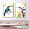 Aquarelle colibri animaux affiches et impressions toile peinture oiseau peinture mur Art photos pour enfants salon Cuadros