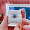 100% 925 Sterling Silver Blue Butterfly Sparkling Bead Fits European Jewelry Charm Bracelets