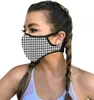 디자이너 격자 무늬 인쇄 얼굴 마스크 PM2.5 필터 붙여 넣기 유니섹스 성인 통기성 입 커버 야외 방풍 방진 사이클링 마스크
