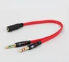 35mm Audio Cables Jack Headphones Adapter Convertors for PC Female with Headphone Microphone transform to 2 Dual 35mm Male Y Spl4044226