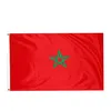 Marockansk flagga Högkvalitativ 3x5 ft National Banner 90x150cm Festival Party Present 100D Polyester Inomhus Utomhus Tryckta Flaggor och Banderoller