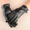 Luxe-merk lederen vrouwen handschoenen Hoge kwaliteit winter rijden handschoenen elegante strik zwarte dame schapenvacht handschoen
