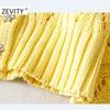 Zevity Women Fashion v Neck Pearl Button Cardigan knitting Sweater Lady Long Sleeve Hollow Hollow Out Sweater Tops S396 201225