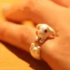 Korean Style Rings Exquisite Finger Jewelry Girl Gifts Kids Cartoon Women Opening Rings Adjustable Ring Rabbit Ring