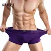 Calzoncillos Sólido Clásico Bambú Ropa interior para hombre Boxer Sexy Hombres sin entrepierna para Cuecas Masculina de Marca1254q