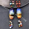 30 PZ 7 Chakra Rainbow Barrel Bading Pendant Collana NATURAL QUARZO DI CRISTALLO DI GUESTONS Gemtilene Gemtilene Yoga perline Collana nappa Collana Regiki Regalo per le donne