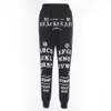 Dark Black Letter Graffiti Casual Pants Female Sports Leggings Cartoon Print Long Trousers Gothic Women Autumn Winter Streetwear LJ201104