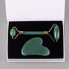 Rolo de jade natural fino massageador facial aventurina pedra anti celulite rugas cristal chakra cura guasha tool1618242