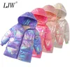 giacca con cappuccio per bambini Bright face down giacca per ragazze autunno inverno abbigliamento Ragazzi ragazze 3-10 anni cappotto per bambini LJ201203