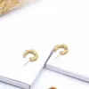 Hoop & Huggie Wild&Free Small Open Earrings For Women Girl C Shape Irregular Bamboo Tiny Hoops Earring Stainless Steel Jewelry1
