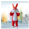 Costume della mascotte del coniglio di Pasqua Bugs Bunny Furry Suits Fancy Cartoon Hare Abiti Carnevale Halloween Xmas Party Dress Sets2374