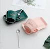 Tazza da caffè in ceramica di lusso leggera Set di stoviglie set di piatti amanti della tendenza creativa tazze da tè pomeridiano ufficio Può essere utilizzato a casa