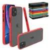 Genomskinlig Matte Frosted Hybrid TPU PC Shocksäker Hard Telefon Väska till iPhone 12 11 Pro XS Max XR X 8 7 6 Plus