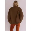 Ladies Lapel Woolen Blends Outerwear Fashion Trend Long Sleeve Cardigan Solid Color Coats Designer Female Winter Button Casual Loose Coat