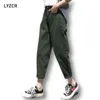 LYCZR Harem Vintage Pantalons Loose Boyfriends pour femmes Maman Taille haute Jeans Femme Femme Automne 201223