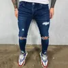 New Arrival Mens Ripped Stretch Jeans Mens with small feet ripped Pant Fashion Quality Jean 2 Colors Size S-3XL306k