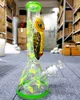 Owl Pattern Colorful Painting Beaker Glass Bong Hookahs 14 inch hand-painted luminous bongs thick water pipes