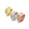 Europe America Fashion Style Men Lady Women Titanium Steel Graved B Initialer Inställningar Full Diamond Lovers Rings Rings US6-US9 3 Color305e