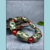 Arts de peinture en métal, cadeaux d'artisanat Home Garden Factory Factory Green Agate Agate Tibet Perles Bracelet Mens Live Supply Drop Livrot