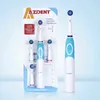 AZ-OC2 obrotowa elektryczna szczoteczka do zębów dla dorosłych z 4 wymiennymi głowicami obrotowymi zasilanie bateryjne bez ładowania do wybielania zębów jamy ustnej 211222