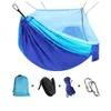 11Colors 260*140cm Hammock With Mosquito Net Outdoor Parachute Hammocks Field Camping Tent Garden Camping Swing Hanging Bed ZC820