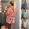 Kvinnor pyjamas set 2019 höst vinter varm pyjamas kvinnor fleece pijamas femme sexig underkläder katt pijama mujer sleepwear homewear y200708