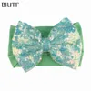 10pcs/lot Boutique Soft Wide Nylon Elastic Headband with 5 inch Sequin Glitter Hair Bow Princess Lovely Headwear HB087 LJ201226