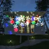 移動スノーフレークライトプロジェクターソーラーパワーLEDエフェクトレーザープロジェクターライト防水クリスマスステージ照明屋外庭の風景ランプホット