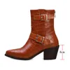 Heißer Verkauf-Herbst Winter Frauen Stiefel Mode Druck Pu-leder High Heel Stiefeletten Spitzschuh Reißverschluss Frauen Schuhe 2019 Neue Schwarz Braun