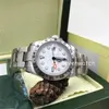 Orologio INS 40 mm quadrante bianco orologi automatici in acciaio inossidabile data indipendente 24 ore impostato individualmente polso da uomo multifunzione w281i