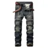 Denim Designer Moto Bike Jeans droits pour hommes Taille 28-38 40 42 Automne Printemps HIP HOP Punk Rock Streetwear Trouers 201117