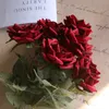 9 teste rose di seta fiori artificiali per decorazioni da giardino di casa composizione di fiori di rose blu decorazioni per feste di nozze