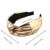 New Fashion Women Hair Accessories Shining Leather Headband Center Knot Classic Hairband Adult Soft Headwear