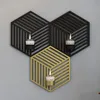 3D Geometry Candlestick Vintage Metal Wall Hexagon Sconce Candlesticks Home Walls Hanging Ornaments Candlelight Dinner Props BH4293 TYJ