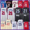 2021 뉴 조엘 21 embiaid 농구 저지 벤 25 Simmons Mens Allen 3 Iverson Mesh Julius 6 Retro 저렴한 육군 녹색