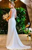 2021 Beauty Mermaid Wedding Dresses Formal Bridal Gowns Appliqued Lace Sexy Open Back Engagement Bride Dress Buttons Charming Backless