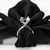 12pcs / lot anneaux de serviette en cristal de diamant exquis pour la décoration de table de fête de mariage 201124