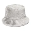 New Faux Fur Winter Bucket Chapéu Mulheres Ao Ar Livre Grosso Quente Fisherman Hat Chapéu Panamá Feminino Meninas Moda Basin Bob Bob