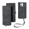 Premium Läder Plånbok Telefon Väskor för Apple 11 5 6 7 8 11 12 13 Pro X XS Max 13Pro Multifunktionellt Magnetiskt telefonväska 13 Separation Skyddskåpa