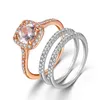 Classico anelli di fidanzamento per le donne Fashion CZ Party Fedi nuziali 3 colori Rame gioielli Ragazze regalo di Natale 20xs1027