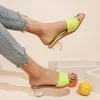 Slippers 35-43 Size Clear Crystal Round Ball Heels Women Summer Beach Peep Toe Slides Shoes Woman Flip Flops Sandals1