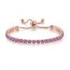 Bracelet à chaîne de tennis réglable Bijoux de pierres précieuses en cristal coloré pour femme cadeau