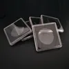 Porte-monnaie carré en plastique, conteneur de Capsules, Gaine Transparent, petites boîtes de collecte de pièces rondes, affichage LX3328