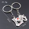 Nowość Para Keychain Lovers Heart Key Chain Pierścień Casual Talizman Biżuteria Walentynki Prezent ślubny