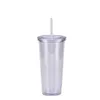 24oz Şeffaf Bardaklar Tumblers Plastik İçme Suyu Kupası Dudak ve Saman Ile