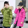 Olekid -30 graus 2020 Rússia inverno para baixo jaqueta para meninas com capuz de pele real longo casaco para meninos 2-12 anos adolescente crianças Outerwear LJ201126