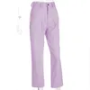 Houzhou Pantalon violet Femmes Jokers Pantalons pour dames Taille haute Femmes Pantalons Streetwear Cargo Femme Pleine longueur Livraison gratuite 201031
